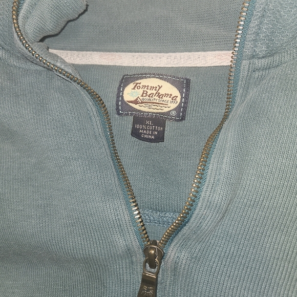 Tommy Bahama Men's Gray Quarter-Zip Sweater - Picture 4 of 5